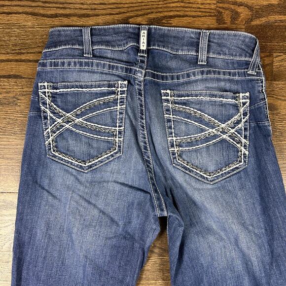Ariat Jeans Womens 33R Blue R.E.A.L. Denim Bootcut Western Contrast Stitching - Picture 12 of 12
